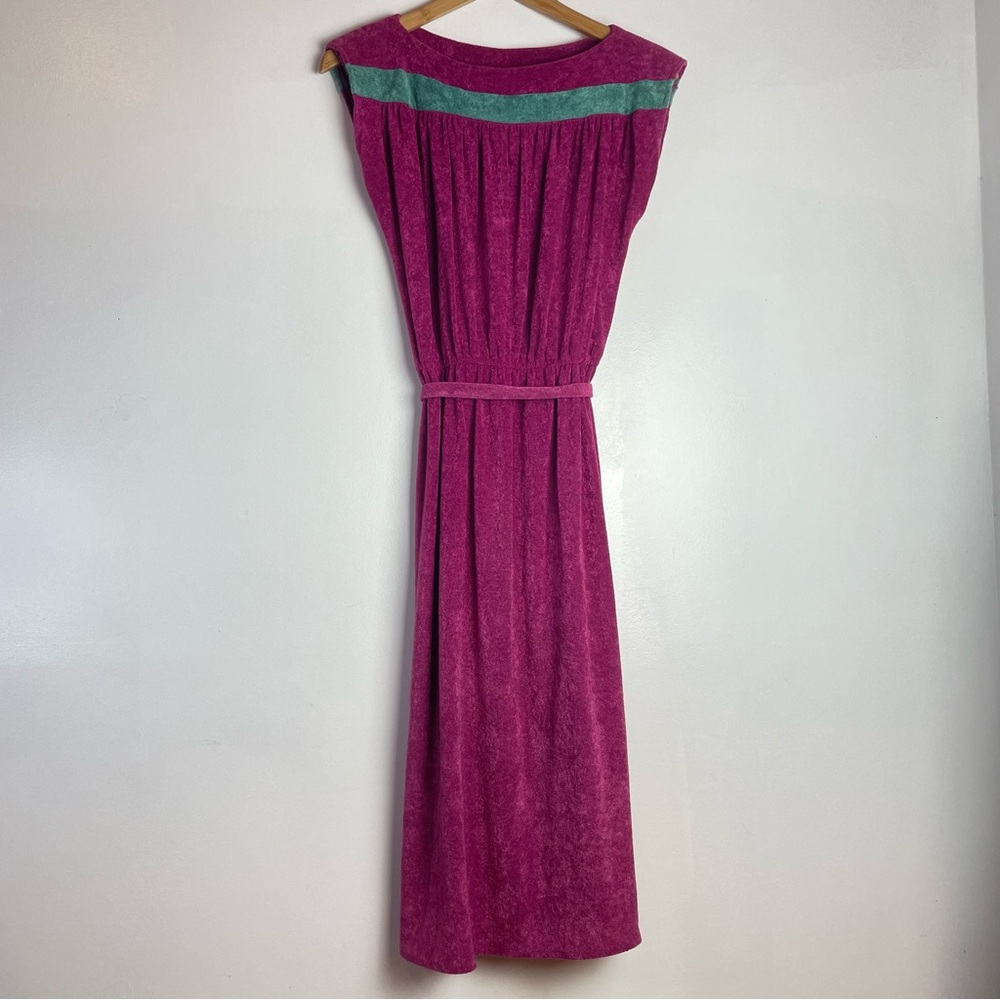 Vintage Pink and Green Dress Terry Cloth  Lounge
